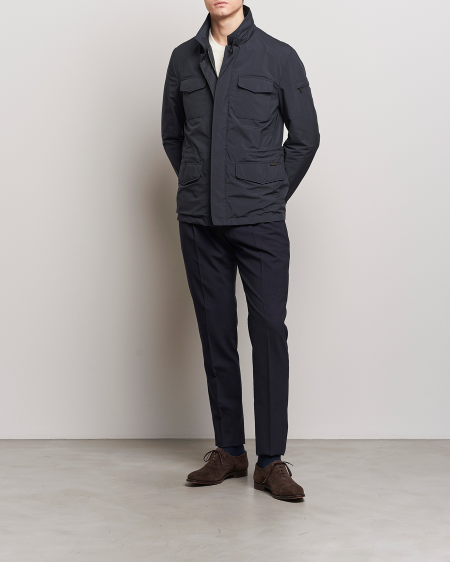 Herren | Jacken | MooRER | Waterproof Nylon Field Jacket Navy