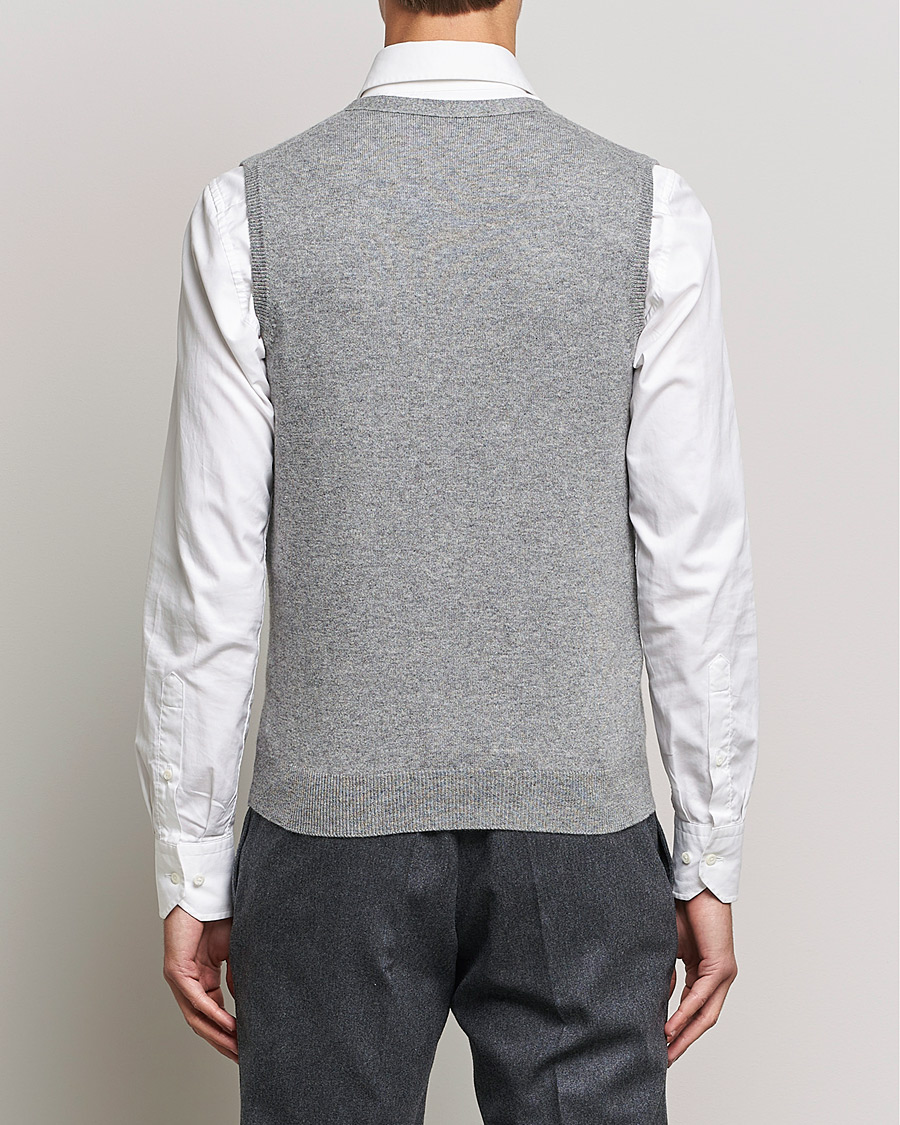 Herren | Pullover | Piacenza Cashmere | Cashmere Sleeveless Cardigan Light Grey