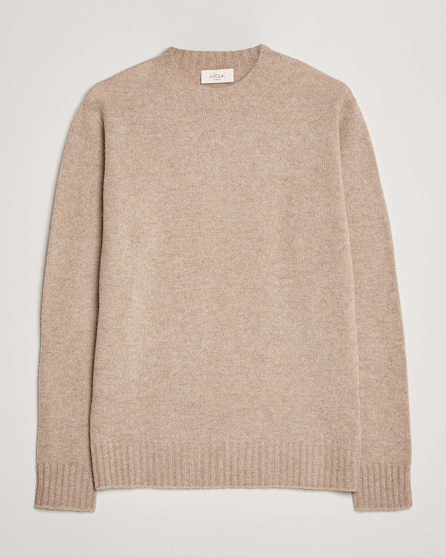 Herren | Pullover | Altea | Wool/Cashmere Crew Neck Sweater Beige