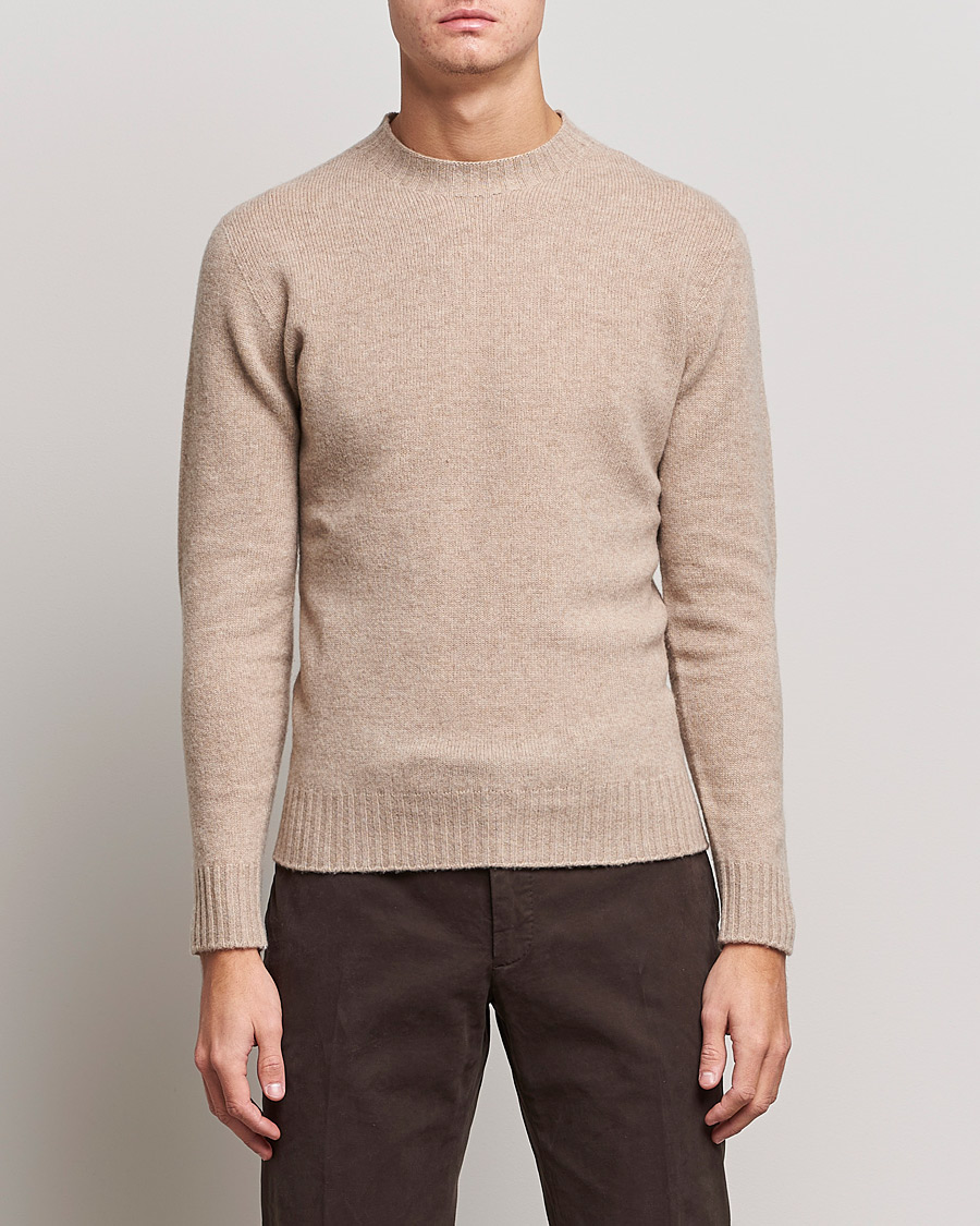 Herren | Pullover | Altea | Wool/Cashmere Crew Neck Sweater Beige