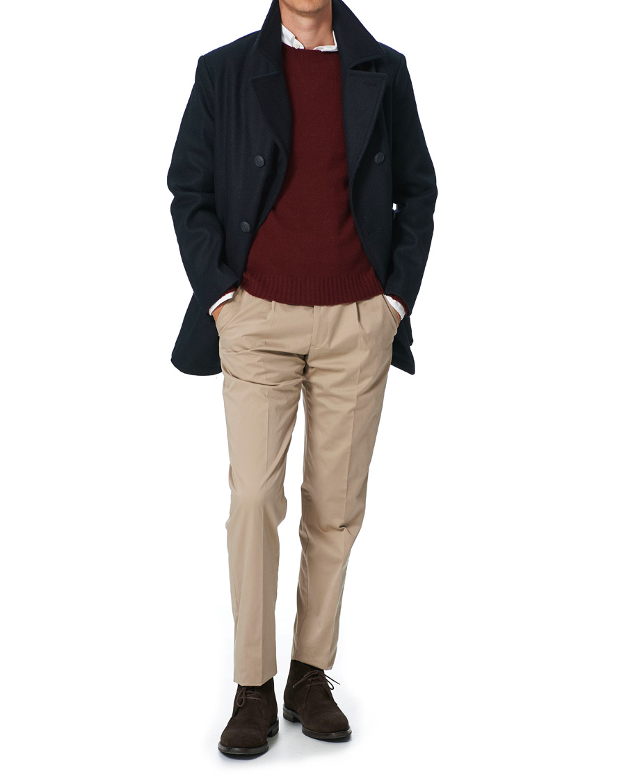 Herren | Pullover | Altea | Wool/Cashmere Crew Neck Sweater Burgundy