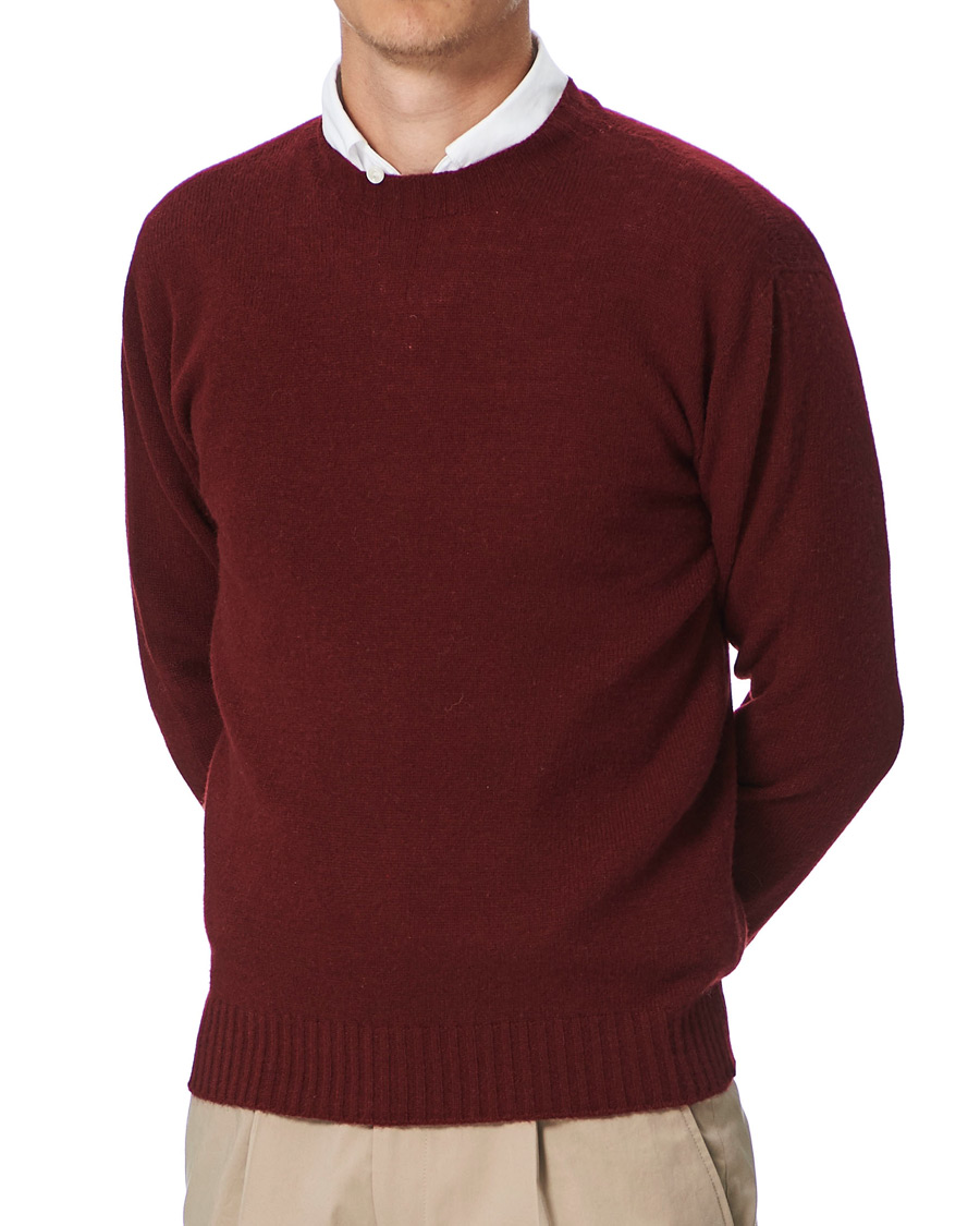 Herren | Pullover | Altea | Wool/Cashmere Crew Neck Sweater Burgundy