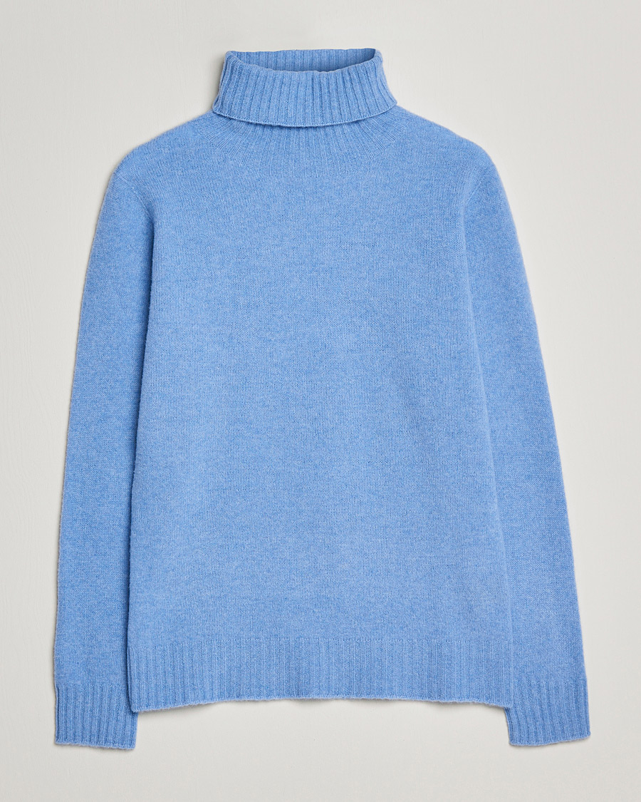 Herren | Pullover | Altea | Wool/Cashmere Turtleneck Sweater Light Blue