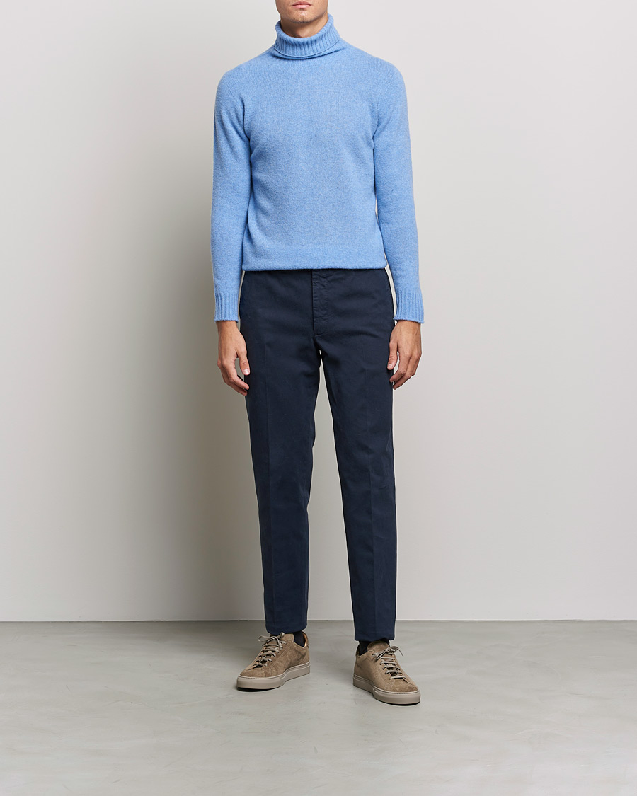 Herren | Pullover | Altea | Wool/Cashmere Turtleneck Sweater Light Blue