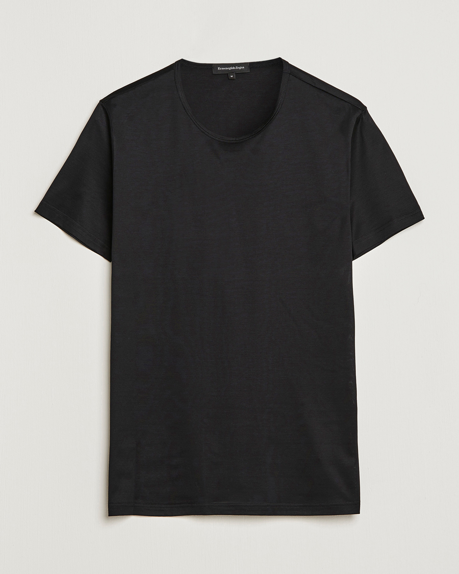 Herren | T-Shirts | Zegna | Filoscozia Fine Cotton Crew Neck T-Shirt Black