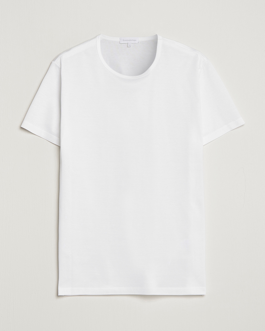 Herren | T-Shirts | Zegna | Filoscozia Fine Cotton Crew Neck T-Shirt White