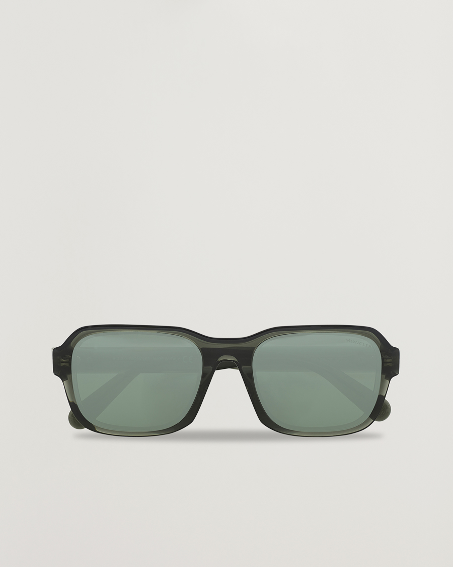 Herren | Moncler Lunettes Icebridge Sunglasses Shiny Dark Green/Green Mirror | Moncler Lunettes | Icebridge Sunglasses Shiny Dark Green/Green Mirror