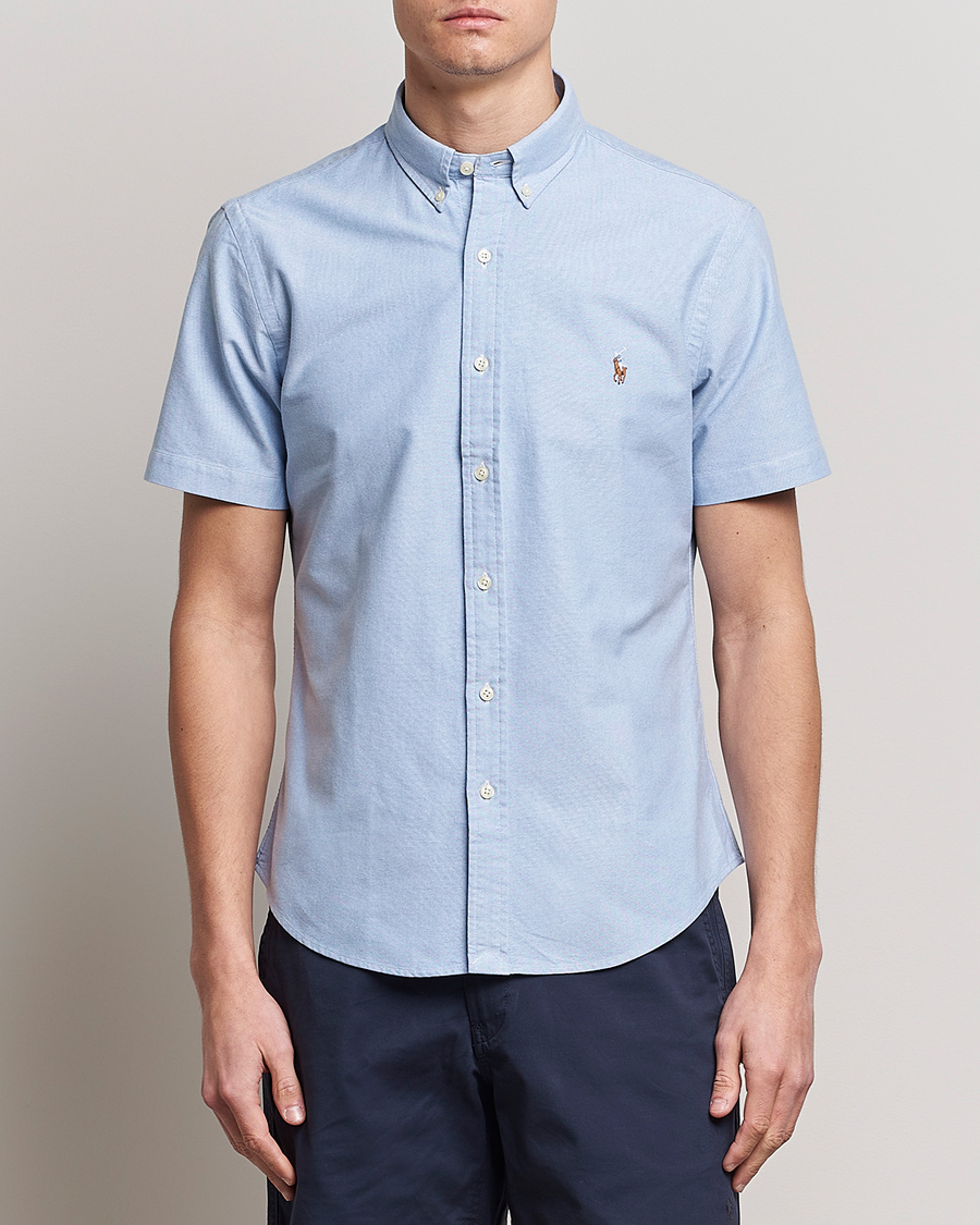Herren | Hemden | Polo Ralph Lauren | Slim Fit Oxford Short Sleeve Shirt Blue