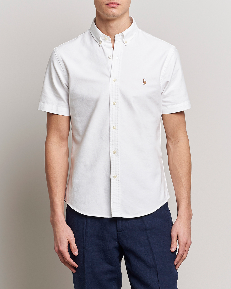 Herren | Hemden | Polo Ralph Lauren | Slim Fit Oxford Short Sleeve Shirt White