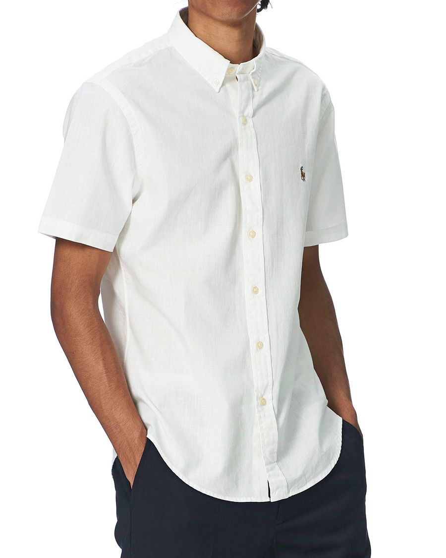 Herren | Hemden | Polo Ralph Lauren | Slim Fit Short Sleeve Button Down Shirt White