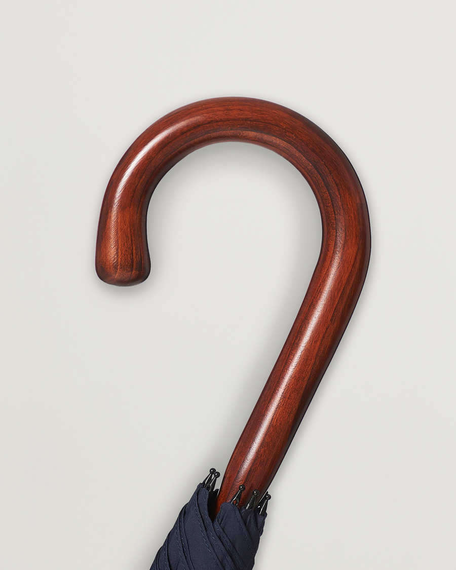 Herren | Regenschirme | Fox Umbrellas | Polished Cherrywood Solid Umbrella Navy