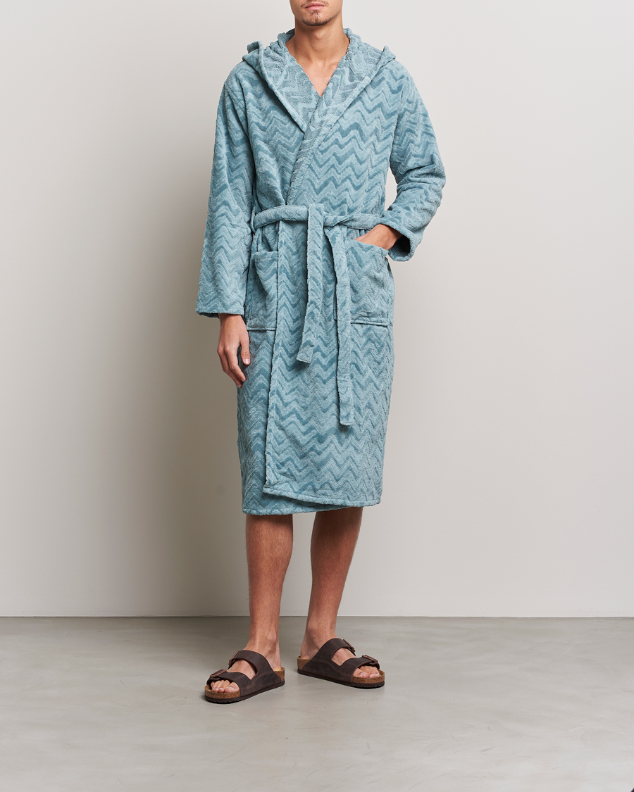Herren | Schlafanzüge & Bademäntel | Missoni Home | Rex Bathrobe Light Blue
