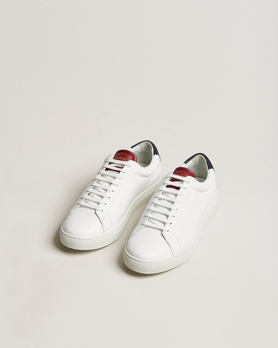 Herren | Zespà ZSP4 Nappa Leather Sneakers White/France | Zespà | ZSP4 Nappa Leather Sneakers White/France