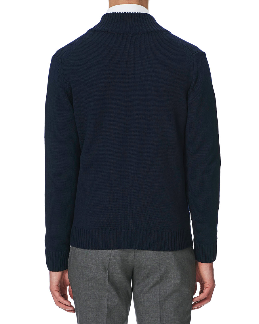Herren | Pullover | Stenströms | Heavy Merino Wool Cardigan Navy