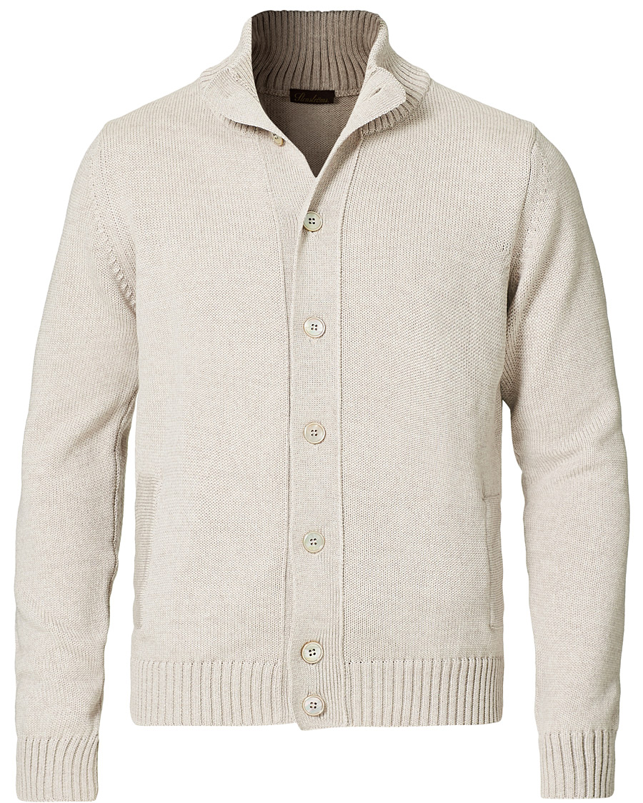 Herren | Pullover | Stenströms | Heavy Merino Wool Cardigan Beige