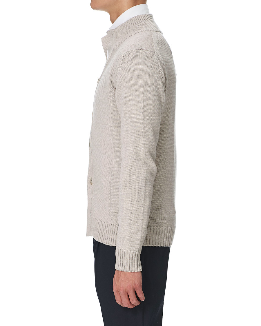 Herren | Pullover | Stenströms | Heavy Merino Wool Cardigan Beige