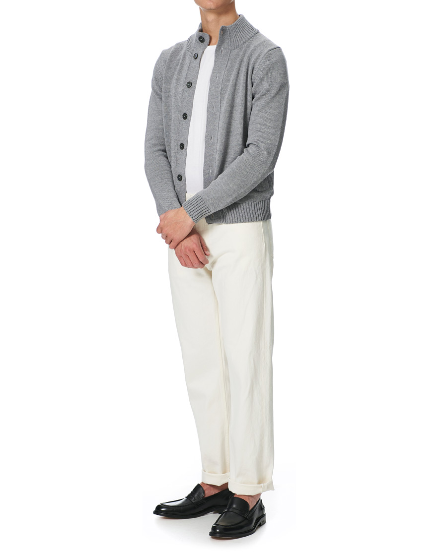 Herren | Pullover | Stenströms | Heavy Merino Wool Cardigan Grey