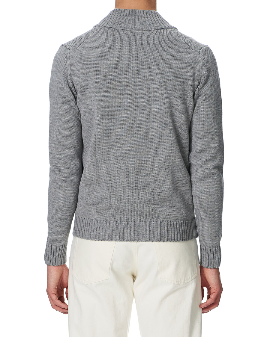 Herren | Pullover | Stenströms | Heavy Merino Wool Cardigan Grey
