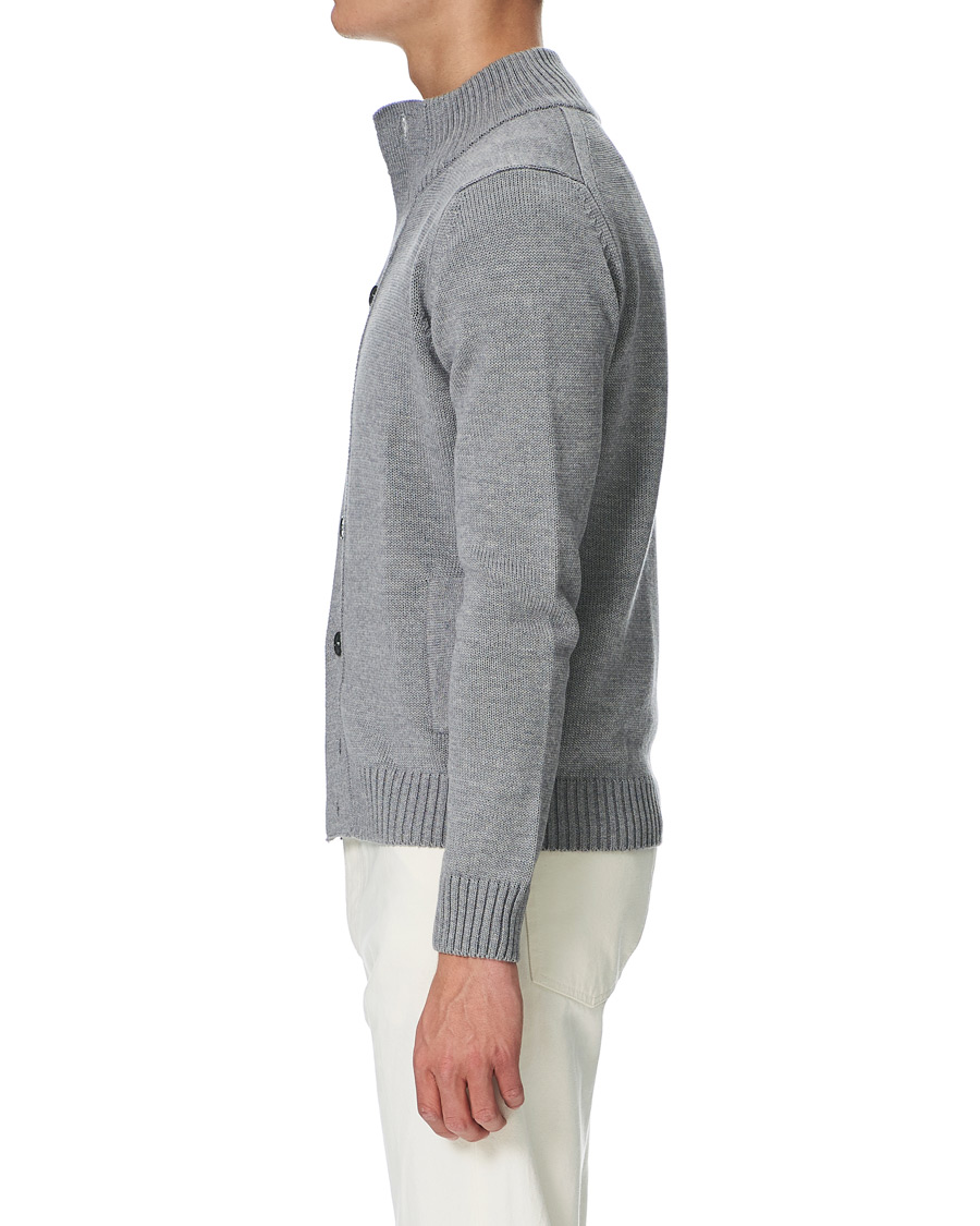 Herren | Pullover | Stenströms | Heavy Merino Wool Cardigan Grey