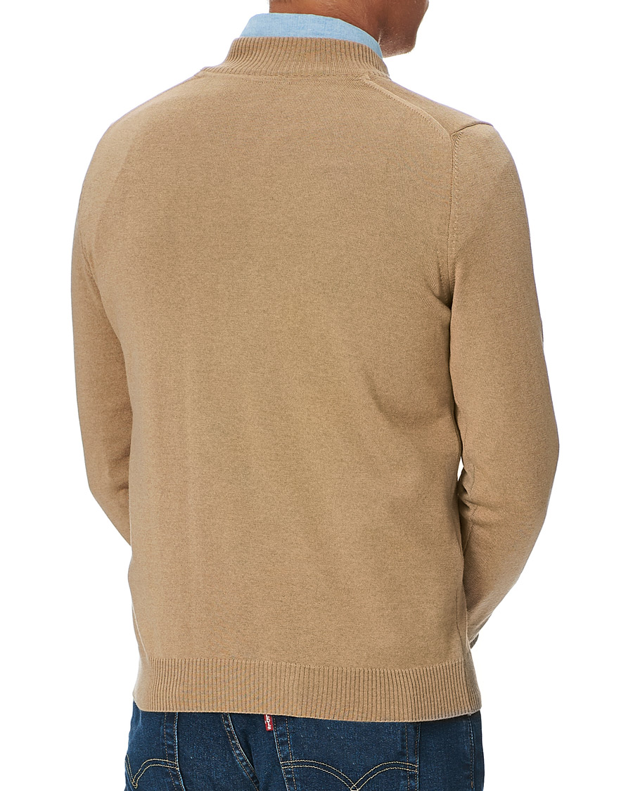Herren | Pullover | Stenströms | Merino Half Zip Light Beige
