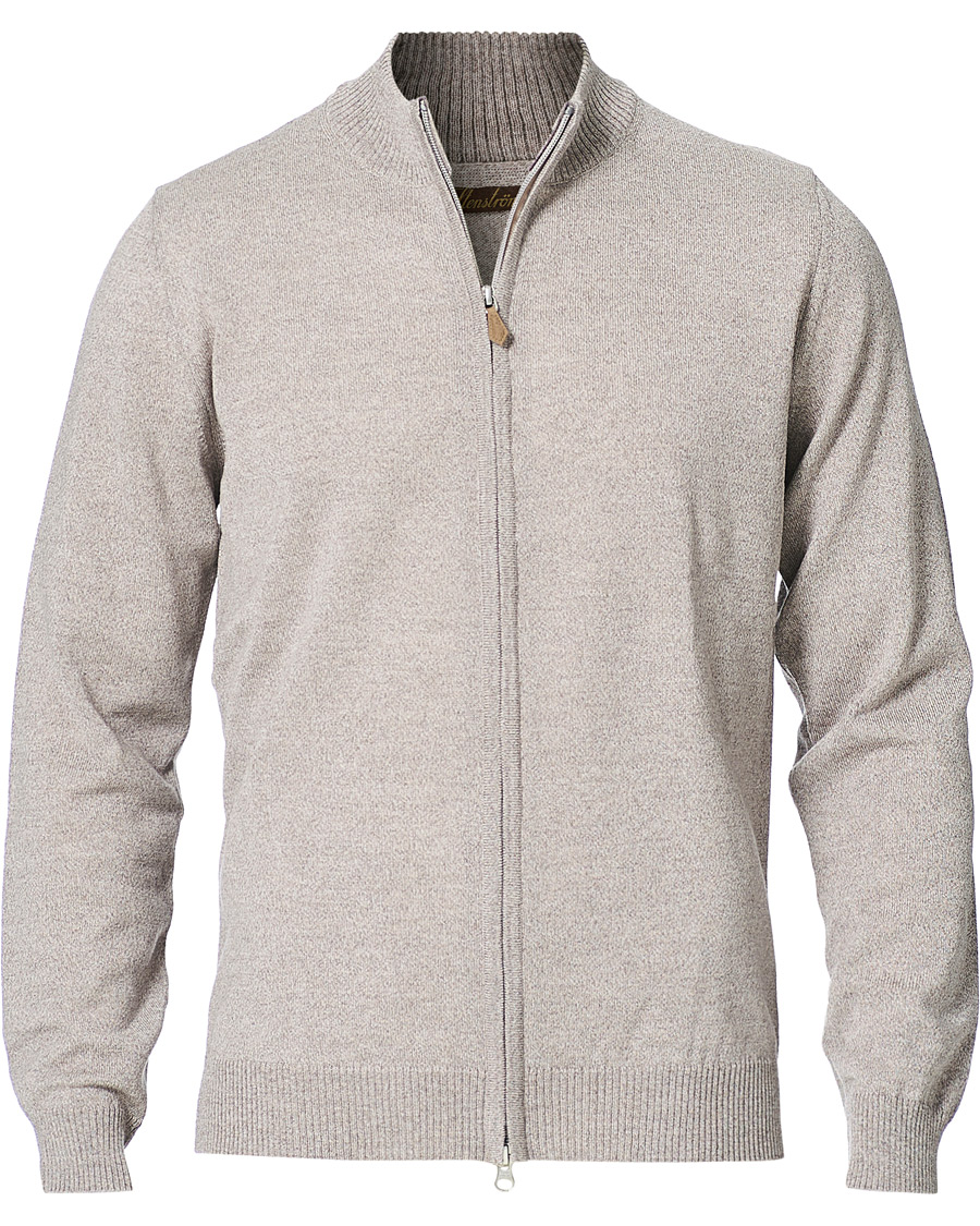 Herren | Pullover | Stenströms | Merino Full Zip Greige