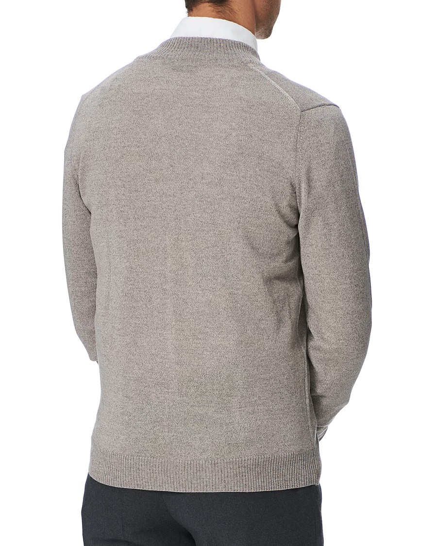 Herren | Pullover | Stenströms | Merino Full Zip Greige