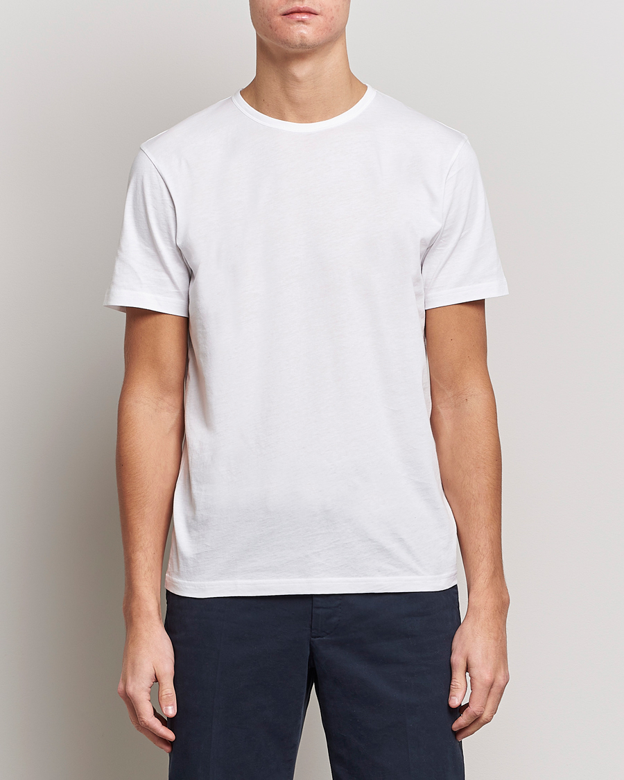 Herren | Weiße T-Shirts | Stenströms | Solid Cotton T-Shirt White