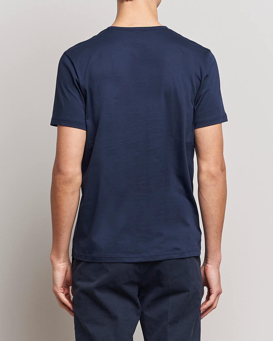 Herren | T-Shirts | Stenströms | Solid Cotton T-Shirt Navy