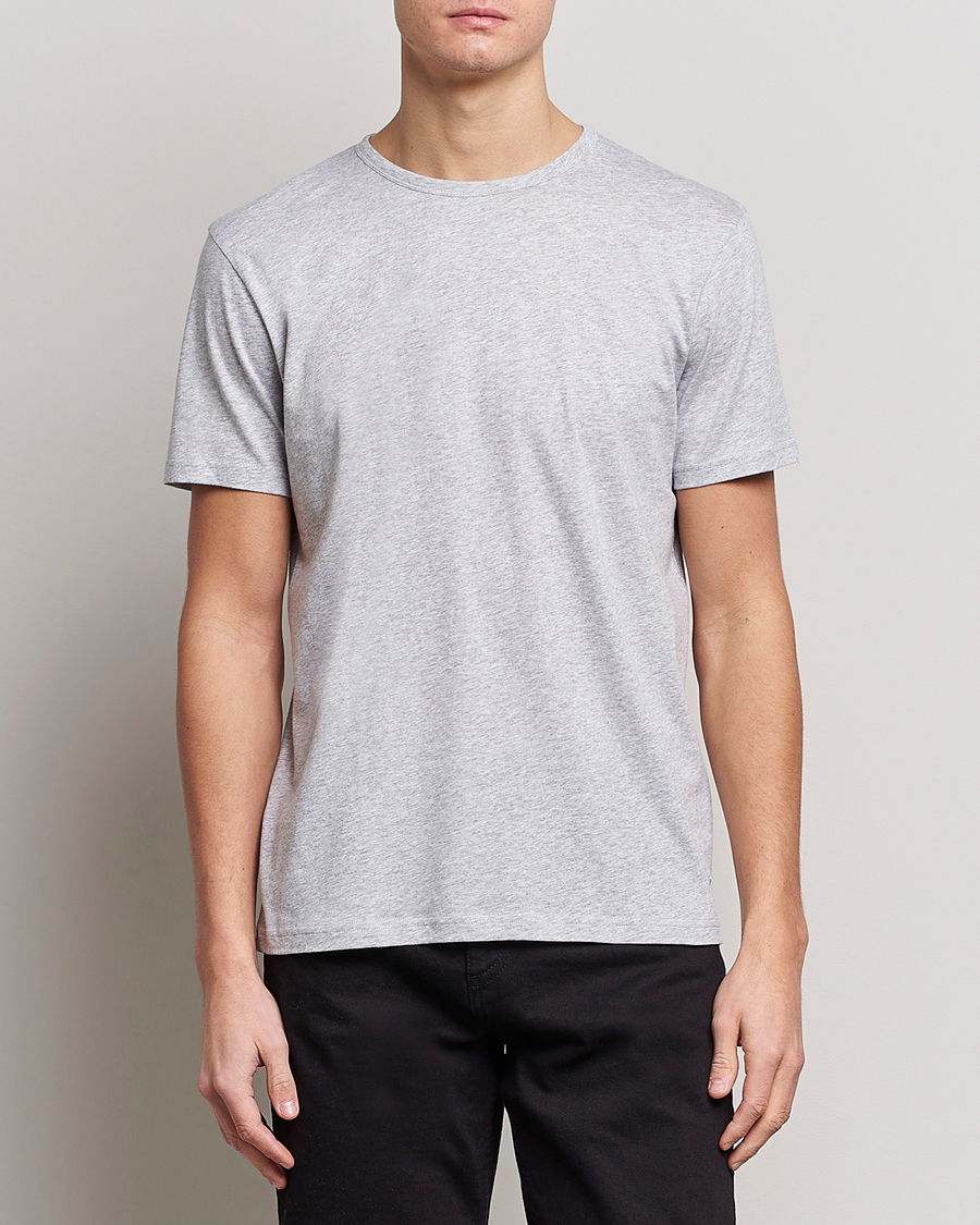 Herren |  | Stenströms | Solid Cotton T-Shirt Grey Melange