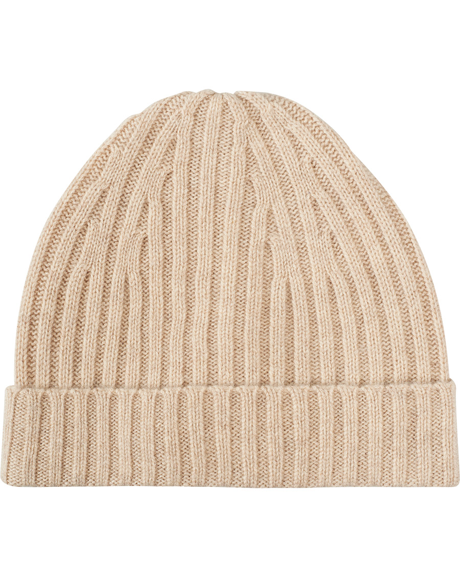 Herren | Stenströms Ribbed Cashmere Hat Beige | Stenströms | Ribbed Cashmere Hat Beige