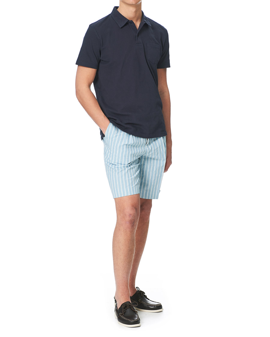 Herren | Shorts | BOSS BLACK | BOSS Pepe Striped Seersucker Shorts Pastel Blue