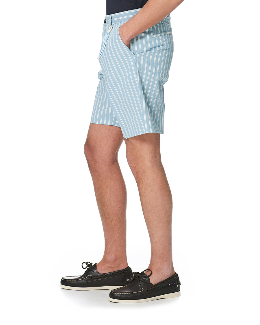 Herren | Shorts | BOSS BLACK | BOSS Pepe Striped Seersucker Shorts Pastel Blue