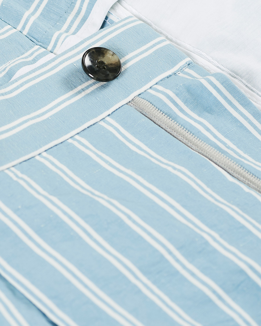 Herren | Shorts | BOSS BLACK | BOSS Pepe Striped Seersucker Shorts Pastel Blue