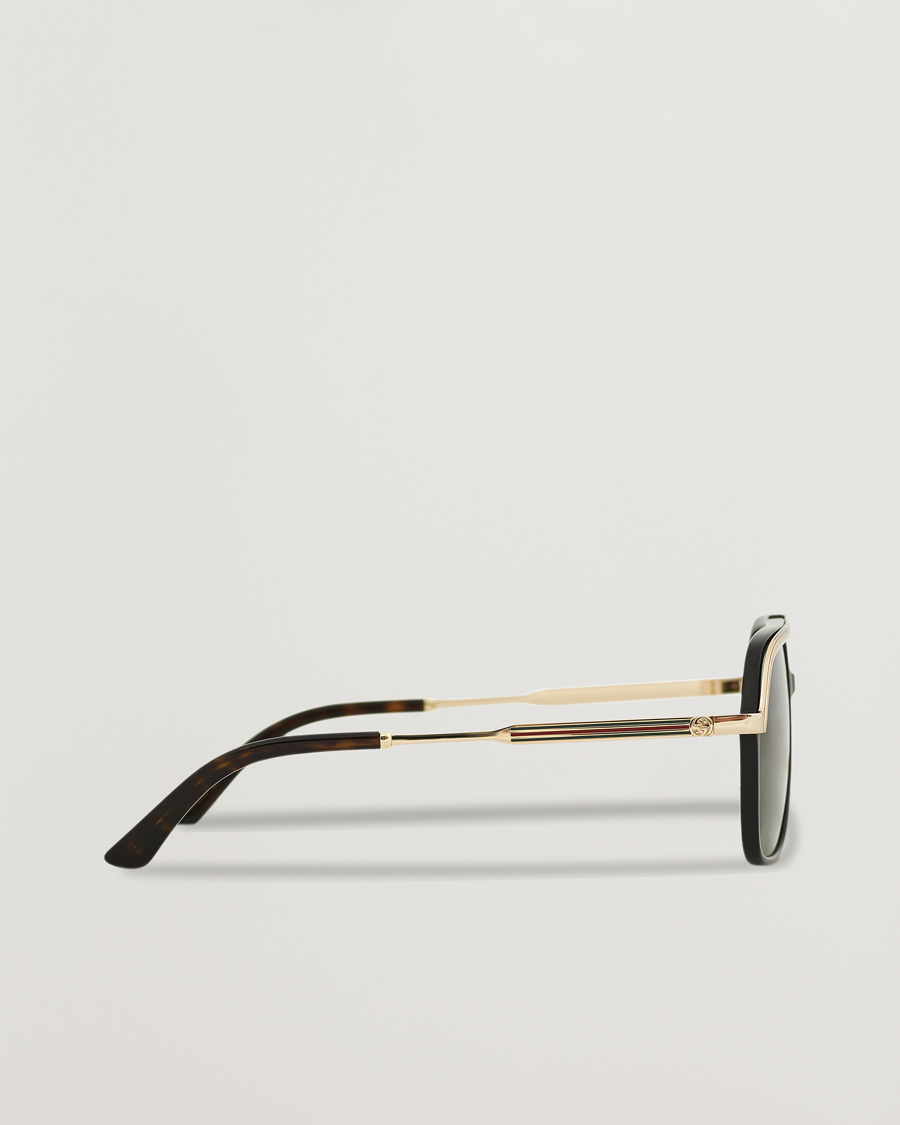 Herren | Gucci GG0200S Sunglasses Black/Gold | Gucci | GG0200S Sunglasses Black/Gold