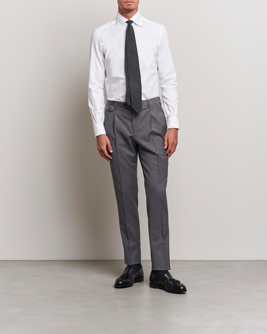 Herren | Hemden | Mazzarelli | Soft Oxford Button Down Shirt White