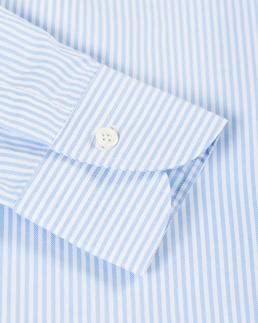 Herren | Hemden | Mazzarelli | Soft Button Down Stripe Oxford Shirt Light Blue