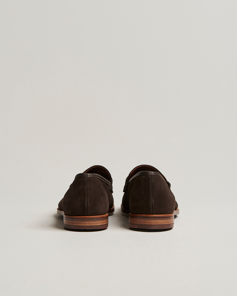 Herren | Crockett & Jones Seaton Unlined Penny Loafer Dark Oak Suede | Crockett & Jones | Seaton Unlined Penny Loafer Dark Oak Suede