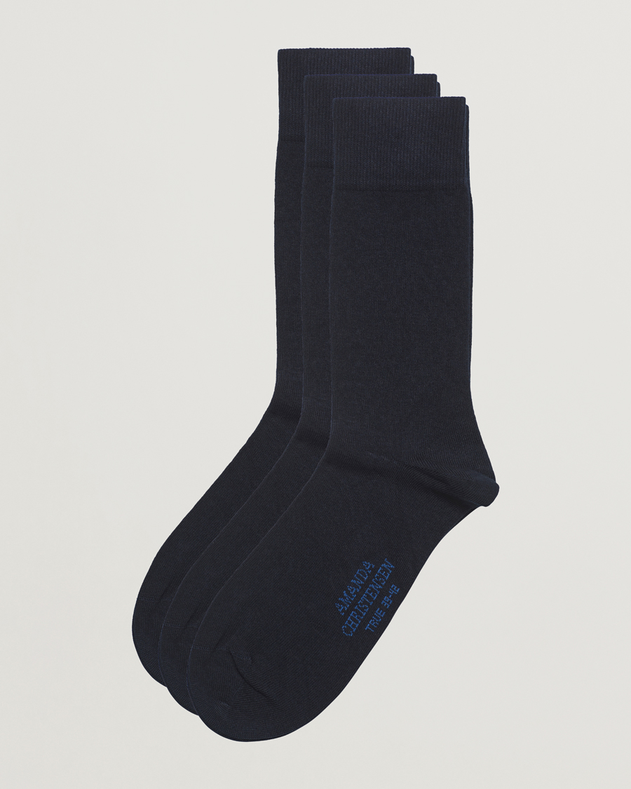 Herren | Unterwäsche | Amanda Christensen | 3-Pack True Cotton Socks Dark Navy