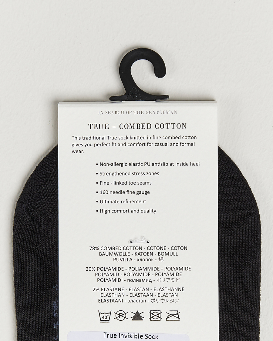 Herren |  | Amanda Christensen | 3-Pack True Cotton Invisible Socks Black