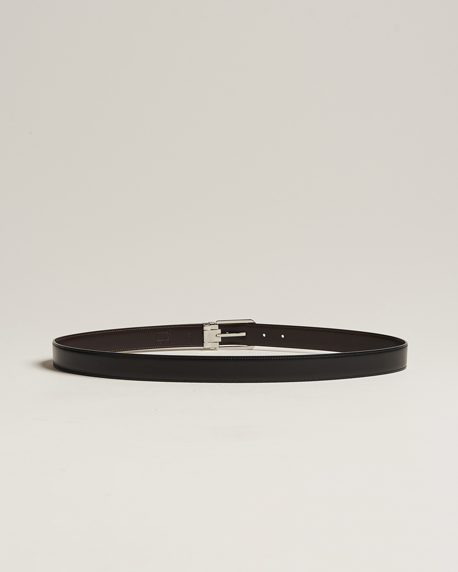 Herren | Montblanc Reversible Rectangular Buckle 30mm Belt Black/Brown | Montblanc | Reversible Rectangular Buckle 30mm Belt Black/Brown