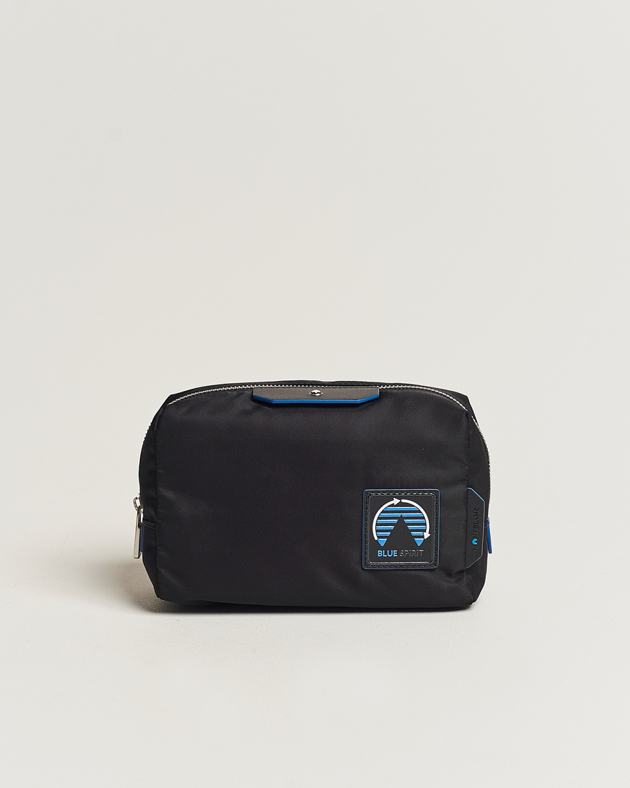 Herren | Montblanc Blue Spirit Case Medium Wash Bag Black/Blue | Montblanc | Blue Spirit Case Medium Wash Bag Black/Blue