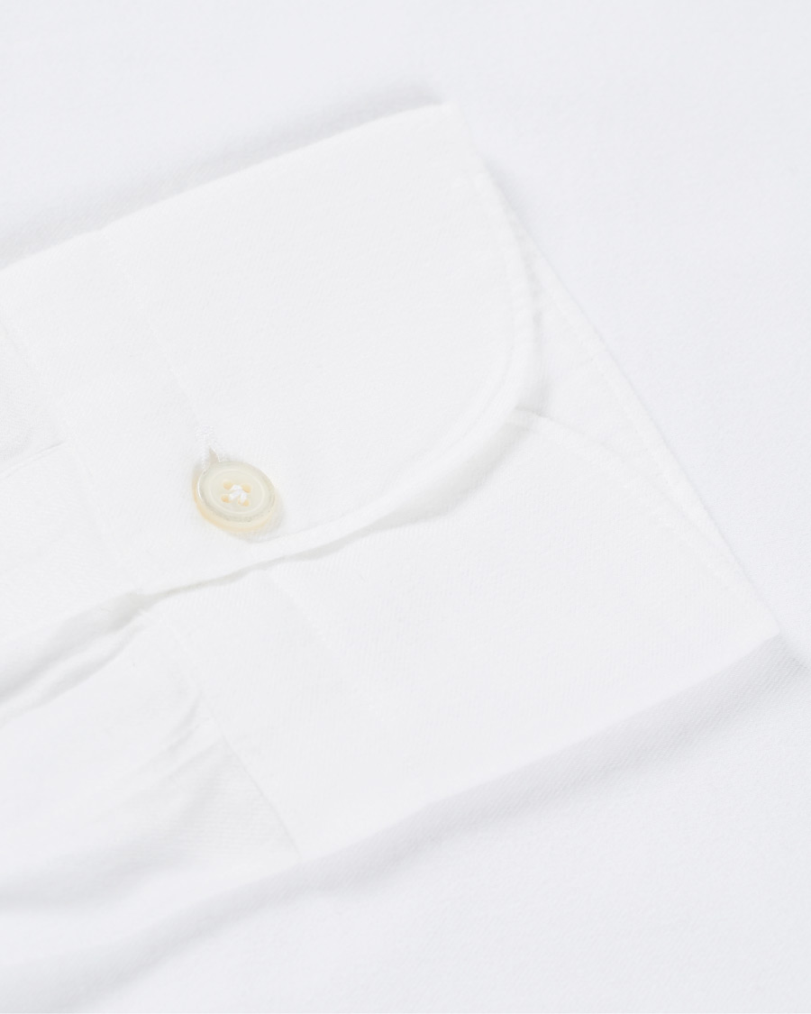 Herren | Hemden | Finamore Napoli | Tokyo Slim Fit Flannel Shirt White