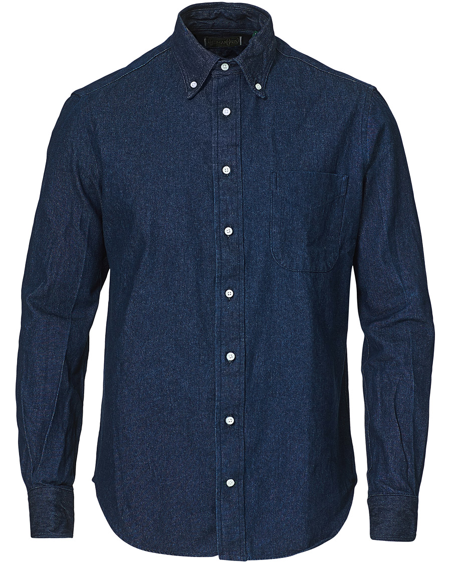 Herren | Hemden | Gitman Vintage | Button Down Denim Shirt Dark Indigo