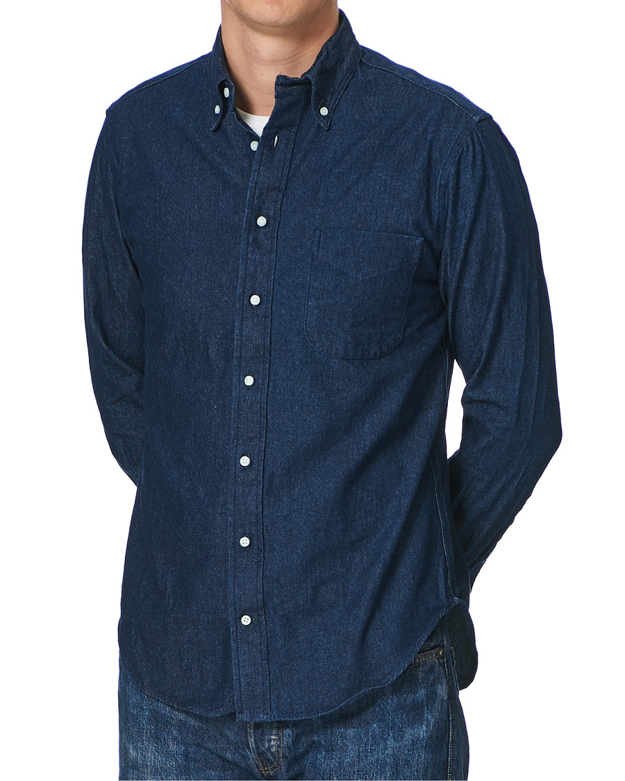 Herren | Hemden | Gitman Vintage | Button Down Denim Shirt Dark Indigo