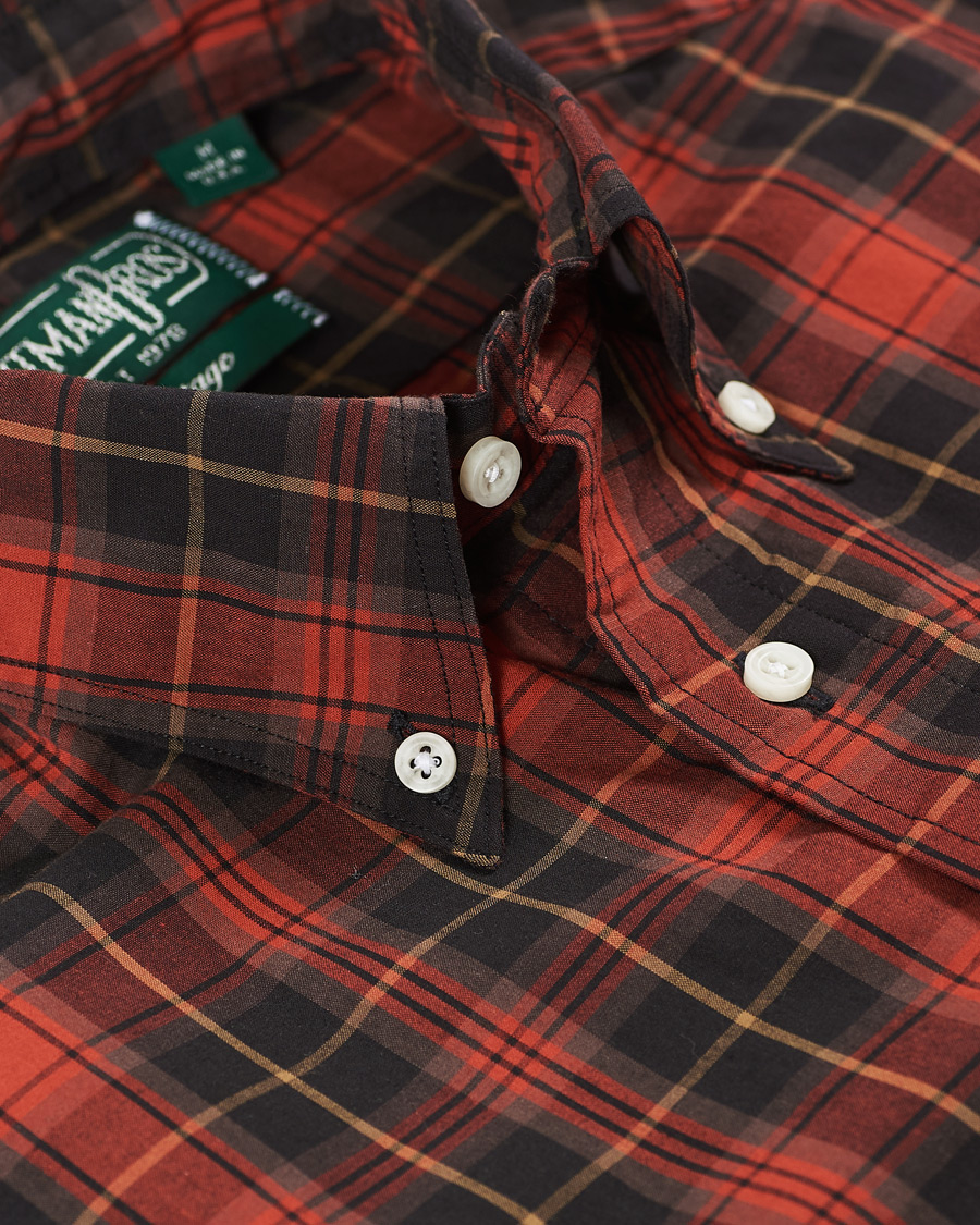 Herren | Hemden | Gitman Vintage | Button Down Beefy Plaid Shirt Black/Red