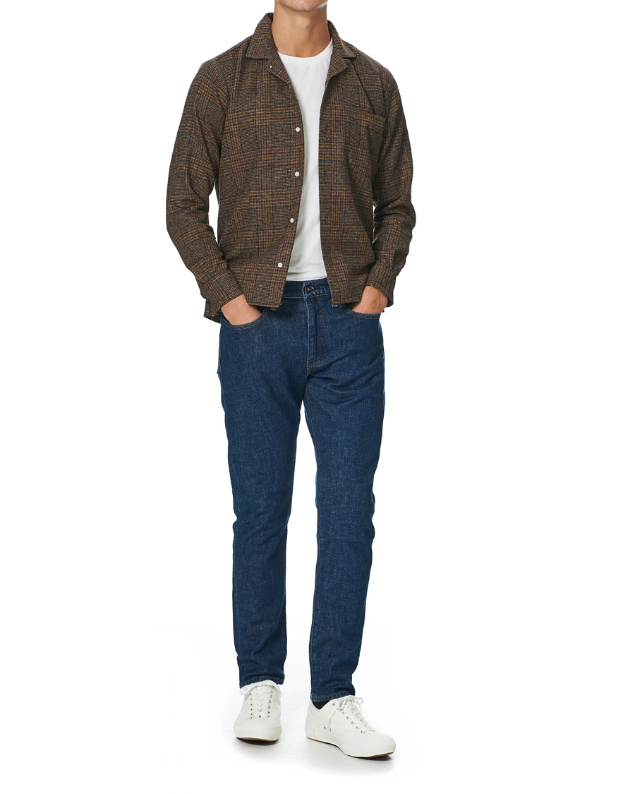 Herren | Hemden | Gitman Vintage | Camp Collar Tweed Check Shirt Brown