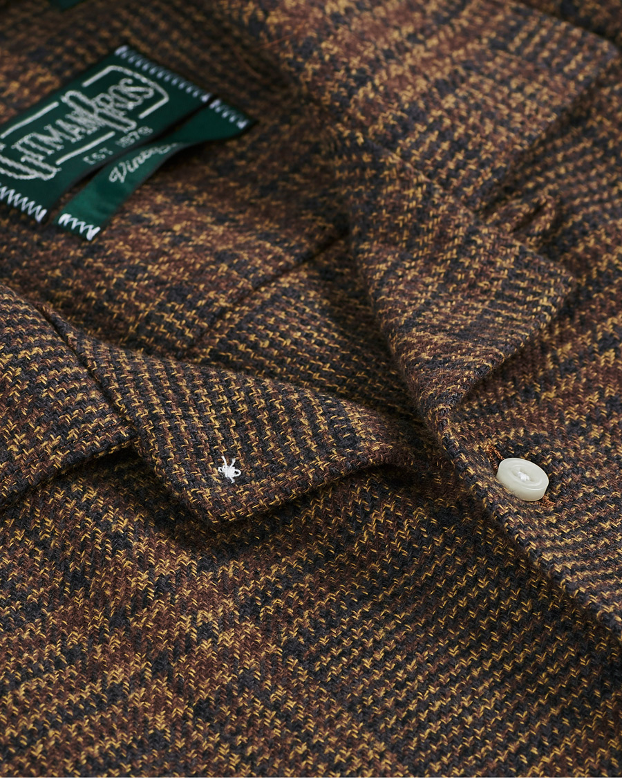 Herren | Hemden | Gitman Vintage | Camp Collar Tweed Check Shirt Brown