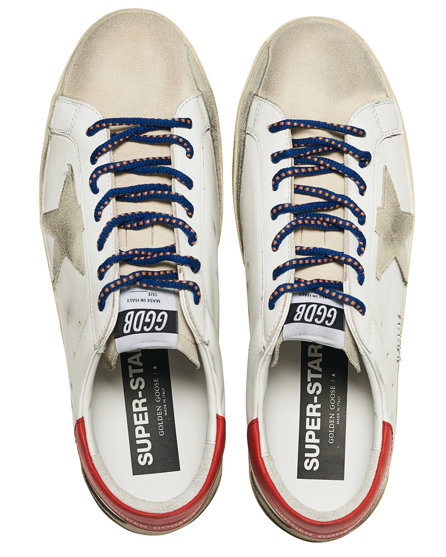 Herren | Golden Goose Deluxe Brand Super-Star Sneaker White/Red | Golden Goose | Deluxe Brand Super-Star Sneaker White/Red