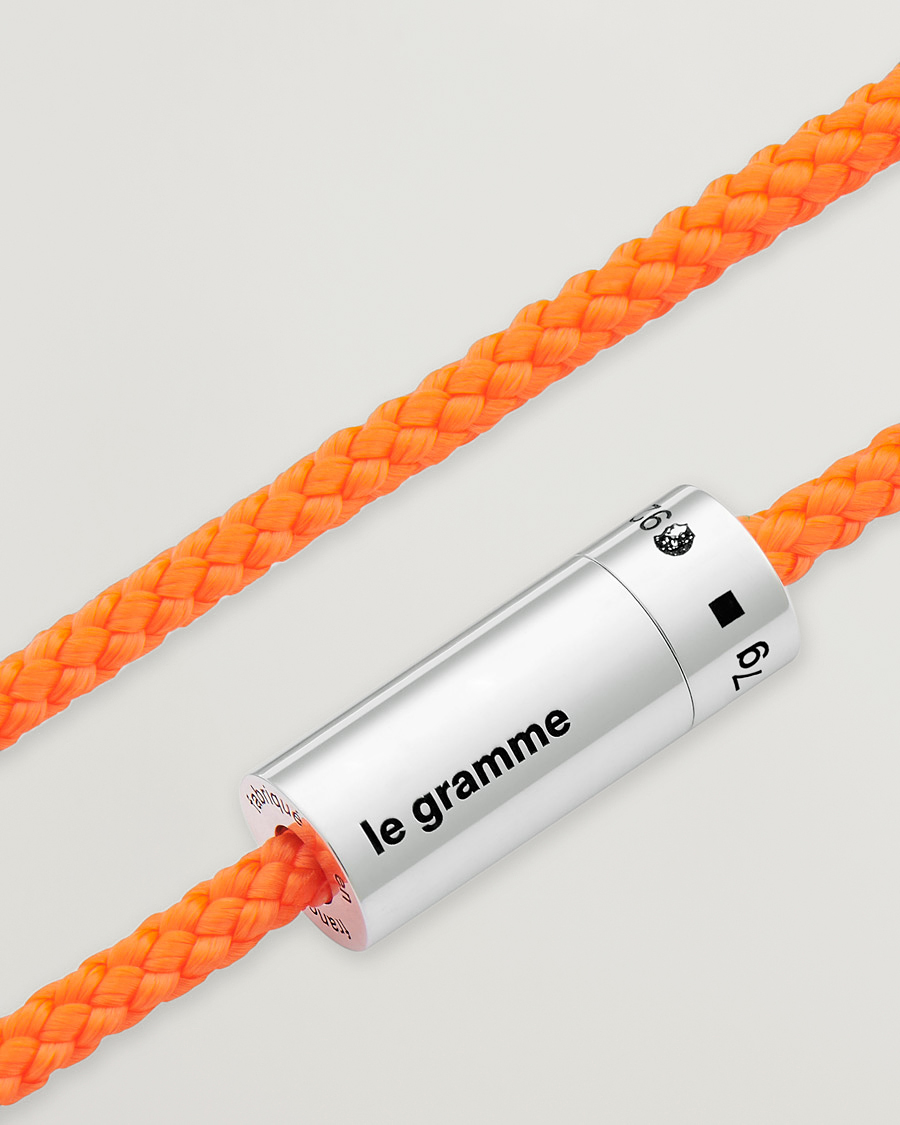Herren | LE GRAMME Nato Cable Bracelet Orange/Sterling Silver 7g | LE GRAMME | Nato Cable Bracelet Orange/Sterling Silver 7g