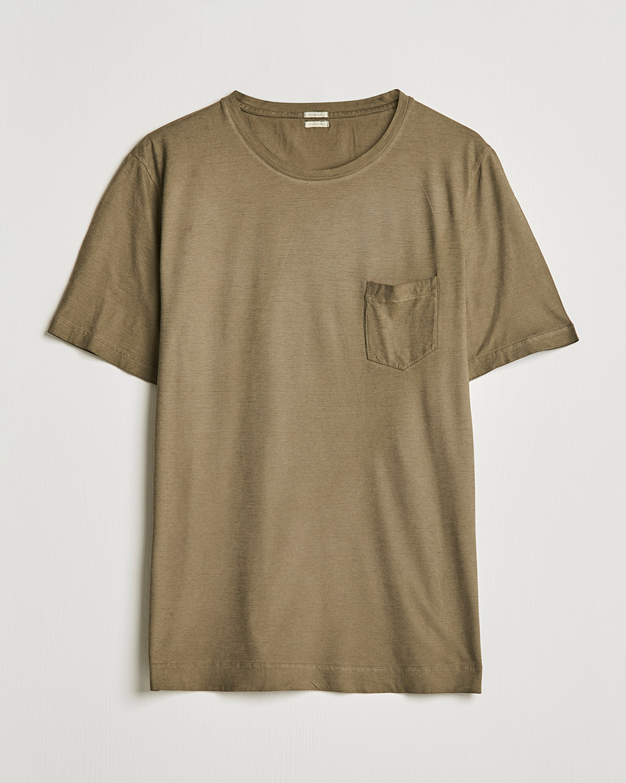 Herren | T-Shirts | Massimo Alba | Panarea Watercolor T-Shirt Military